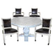 <h2>Hathaway Montecito – Driftwood 2-in-1 Poker & Dining Table Set</h2>
<p>The Hathaway Montecito 2-in-1 Poker Table Set delivers style, comfort, and versatility in one elegant package. A 48-inch square pedestal table finished in driftwood veneer transforms from a dining table to a felt-lined poker surface with a simple flip of the top. The padded black felt playfield features built-in chip slots and drink holders for up to eight players. Four matching armchairs, upholstered in stain-resistant fabric with s