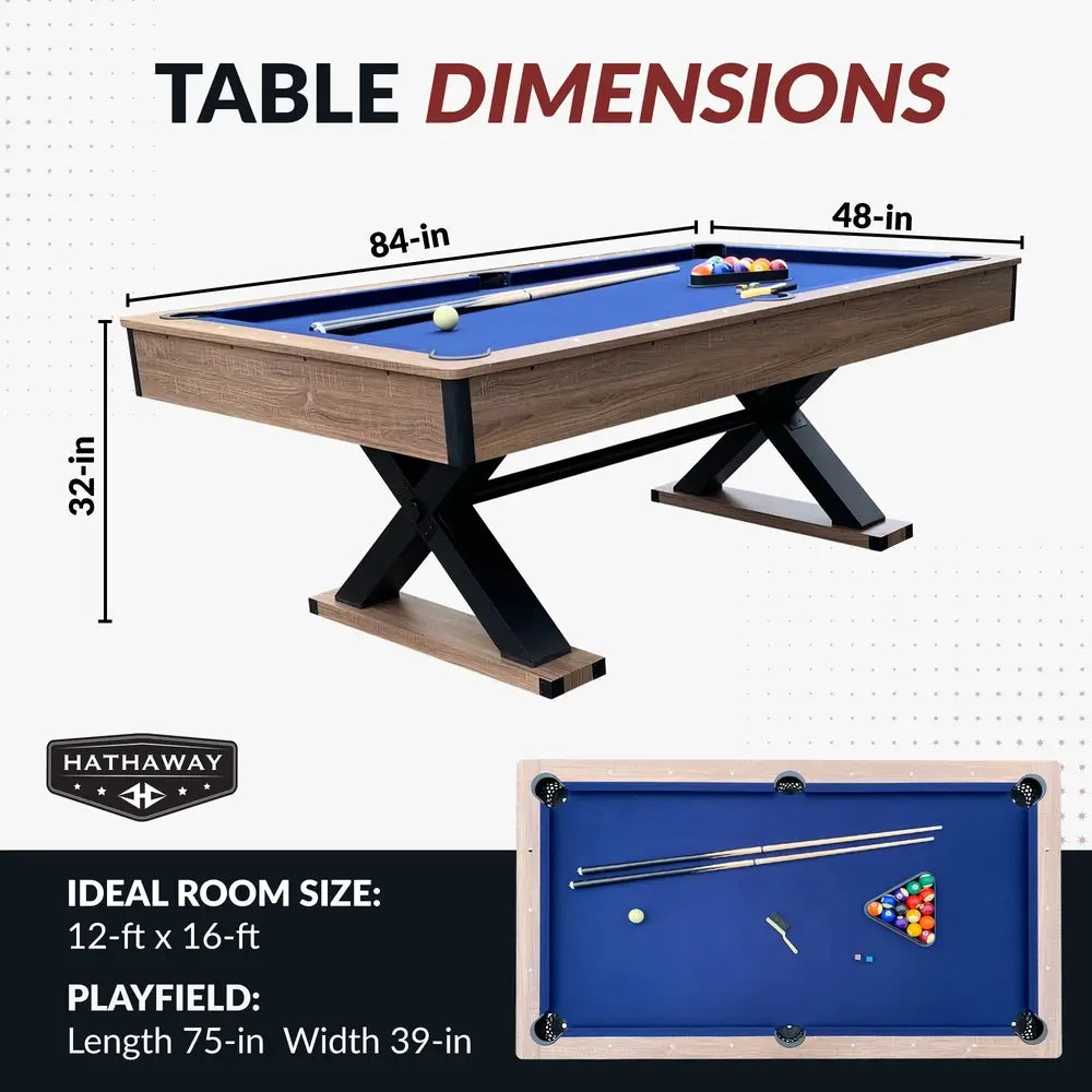 Hathaway Excalibur 7-ft Pool Table – Rustic Farmhouse Style