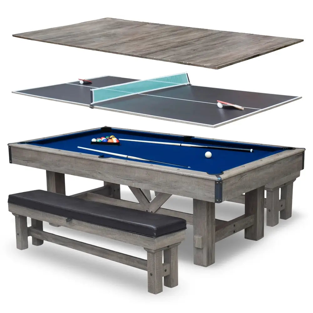 Hathaway Logan 7-ft Pool Table – Rustic Barnwood Combo