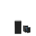 Broil King 811810 waste organizer cabinet base open view with pull-out trash bin, black door, and stainless top.