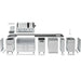 Exploded diagram of the Broil King Imperial QS 690iH outdoor kitchen showing modular stainless steel cabinets, countertop, and 6-burner grill components.
