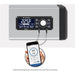 Broil King iQue smart technology digital control panel with Bluetooth smartphone app integration for remote BBQ temperature monitoring.