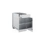 Stainless steel utility cabinet for Broil King BBQ islands featuring a top storage drawer and a lower cabinet door with internal shelving.