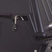 Close-up of the black hood control lever on the side of the Broilmaster grill for regulating heat and airflow
