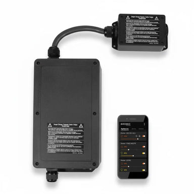 Bromic Eclipse Portable Smart-Heat Control, black receiver and app for multi-channel dimmer control via WiFi/Bluetooth.