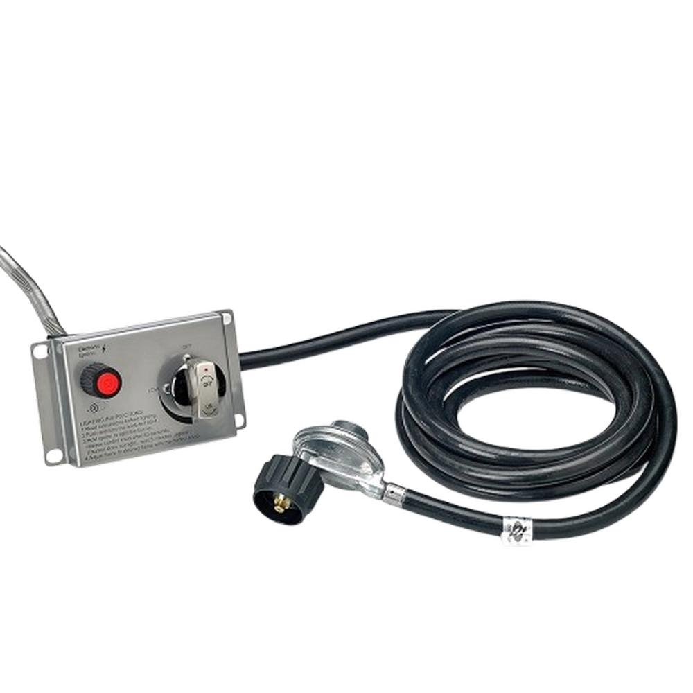 CSA push button control for Travertine TessaRai Square Fire/Water Bowl Kit with ignition switch and gas connection hose