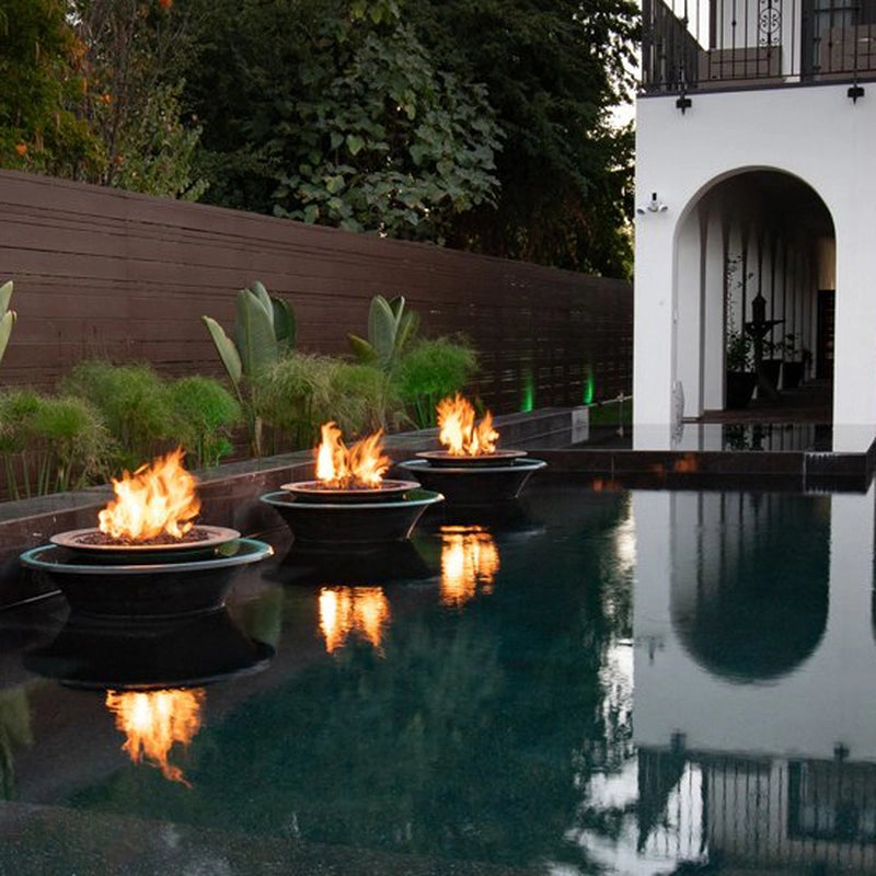 The Outdoor Plus Cazo Copper 360° Spill Fire & Water Bowl Lifestyle