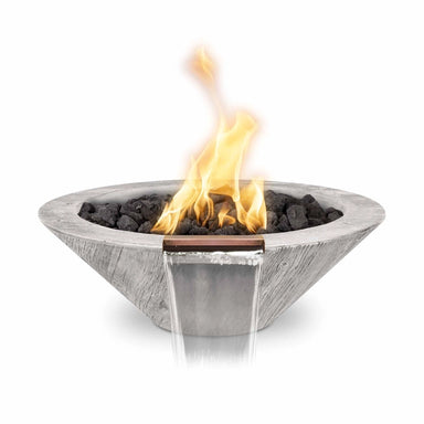 The Outdoor Plus Cazo Wood Grain Fire & Water Bowl - Ivory