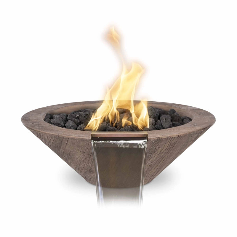 The Outdoor Plus Cazo Wood Grain Fire & Water Bowl - Oak