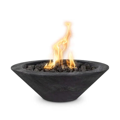 The Outdoor Plus Cazo Wood Grain Fire Bowl - GFRC Finish Ebony