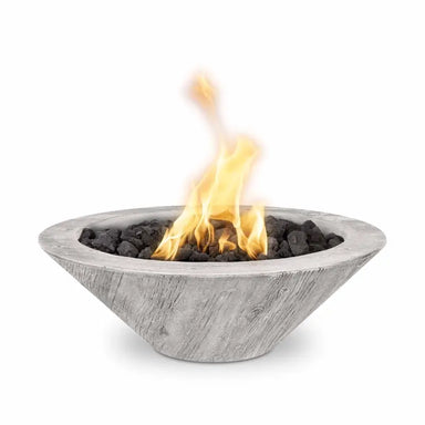 The Outdoor Plus Cazo Wood Grain Fire Bowl - GFRC Finish Ivory