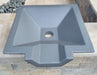 Grey Travertine TessaRai Square Fire/Water Bowl Kit empty shell shown before burner and media installation