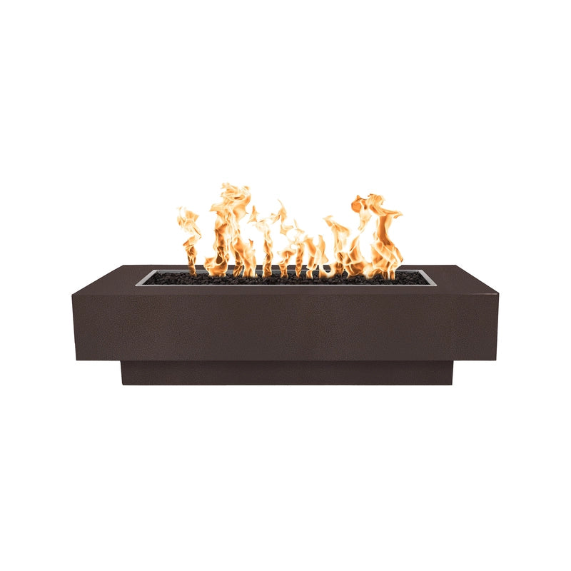 The Outdoor Plus Coronado Rectangular Fire Pit Metal Powder Coat Copper Vein