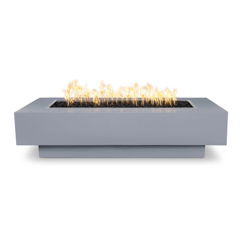 The Outdoor Plus Coronado Rectangular Fire Pit Metal Powder Coat Smooth Gray