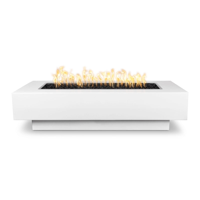 The Outdoor Plus Coronado Rectangular Fire Pit Metal Powder Coat White