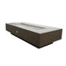 The Outdoor Plus Coronado Rectangular Fire Pit Metal Powder Coat Java