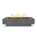 The Outdoor Plus Coronado Rectangular Fire Pit Metal Powder Coat Silver Vein