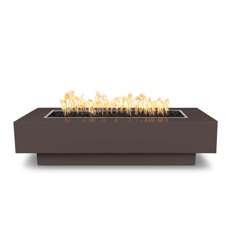 The Outdoor Plus Coronado Rectangular Fire Pit Metal Powder Coat Java