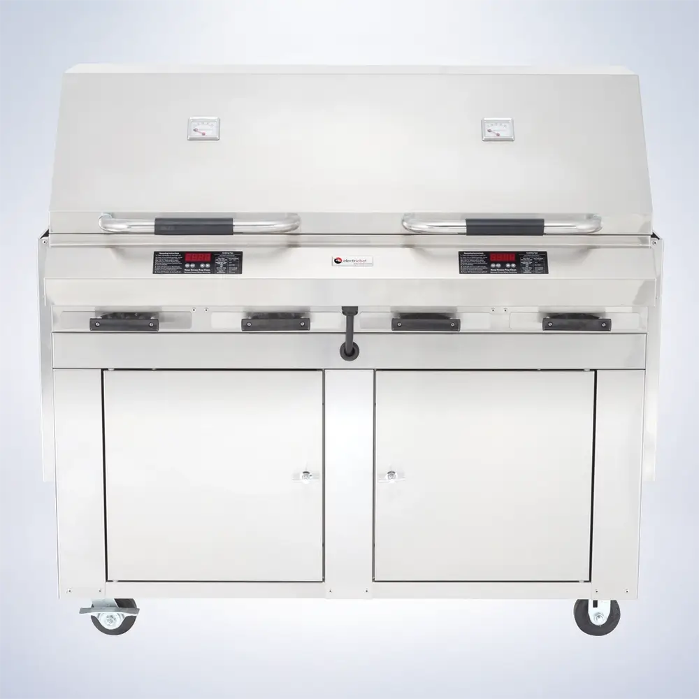 Diamond 48 Closed-Base Electric Grill - Front View Closed Lid
