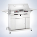 ElectriChef Ruby 32-Inch Dual Control Electric Grill with Closed Lid – Premium stainless steel design with side shelves and control panel.