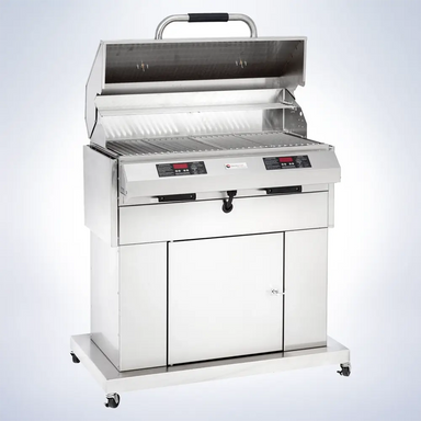 ElectriChef Ruby 32″ Electric Grill with Open Lid – Spacious grilling surface with digital dual control panel and stainless steel construction.