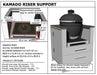 Sunstone SCC30KB-RISER kamado height riser support diagram with measurements, showing centering guides for kamado grill base cabinet cutout.