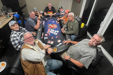 BBO Elite Poker Table Lifestyle with Custom Graphics