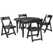 RAM Game Room FLDGTBL BLK 48-inch folding game table set with four chairs