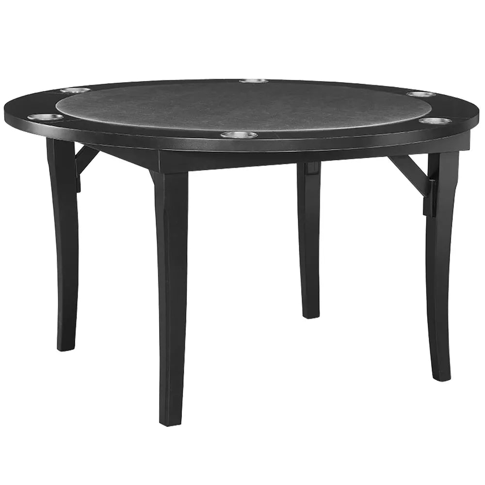 RAM Game Room FLDGTBL BLK 48-inch round folding game table with cup holders