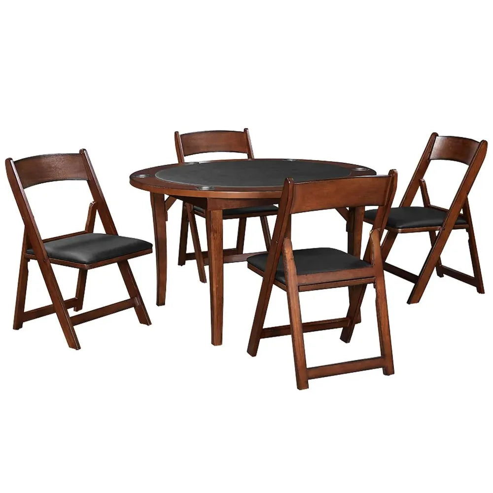 RAM Game Room FLDGTBL CN 48-inch folding game table set with four chairs