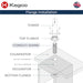 Exploded diagram of Kegco V32ADA-BSL ADA kegerator flange installation with tower, top flange, conduit shank, and 2.5" countertop hole
