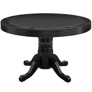 RAM Game Room GTBL48 BLK 48-inch round game table with cup holders and black playing surface