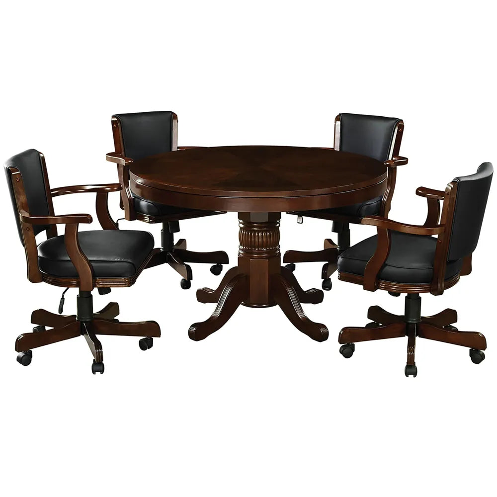 RAM Game Room GTBL48 CAP 48-inch round dining and game table set with four swivel chairs