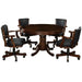 RAM Game Room GTBL48 CAP 48-inch round dining and game table set with four swivel chairs