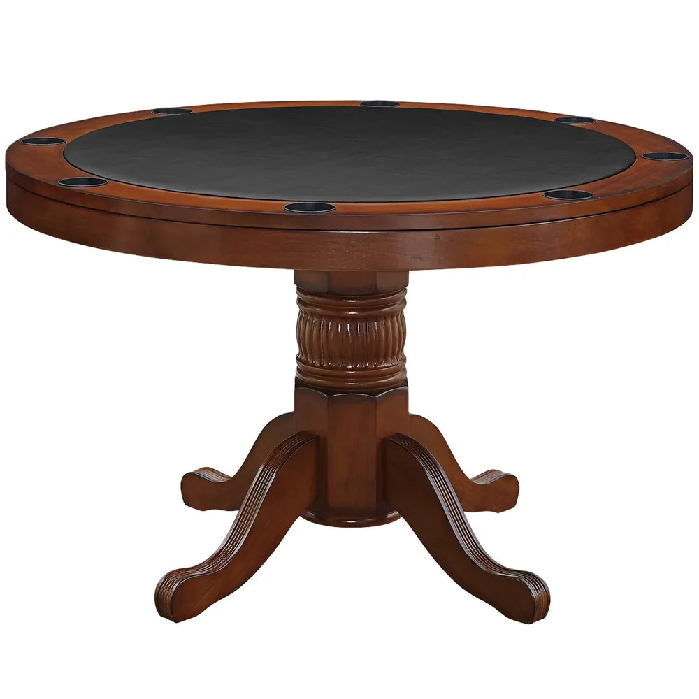 RAM Game Room GTBL48 CN 48-inch round game table with black playing surface and cup holders