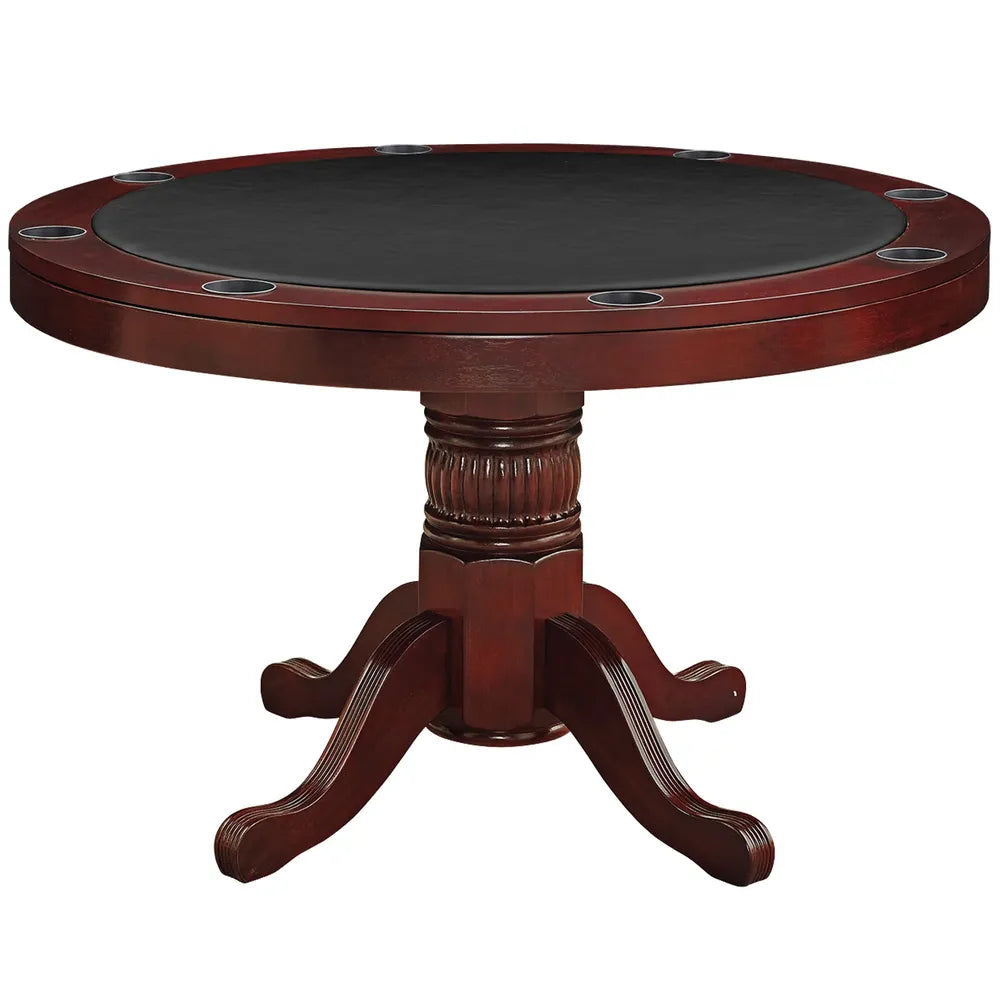 RAM Game Room GTBL48 ET 48-inch round game table with black playing surface and cup holders