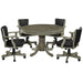 RAM Game Room GTBL48 SL 48-inch round 2-in-1 game table set with four swivel chairs in slate finish