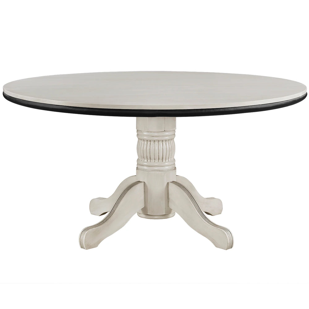 RAM Game Room GTBL60 AW 60-inch round dining table in antique white finish