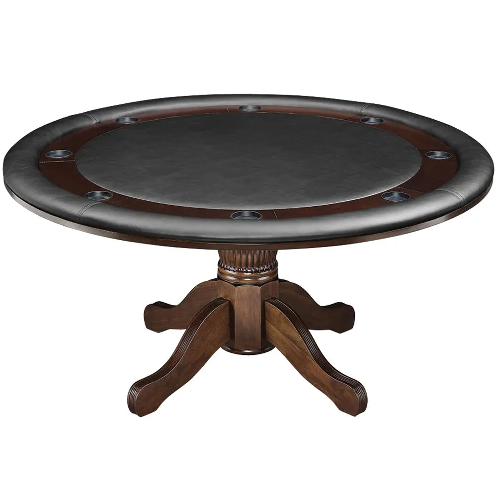 RAM Game Room GTBL60 CAP 60-inch round game table with black playing surface and cup holders