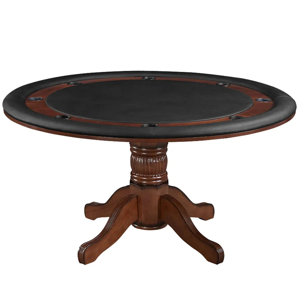 RAM Game Room GTBL60 CN 60-inch round 2-in-1 game table with padded rail and cup holders