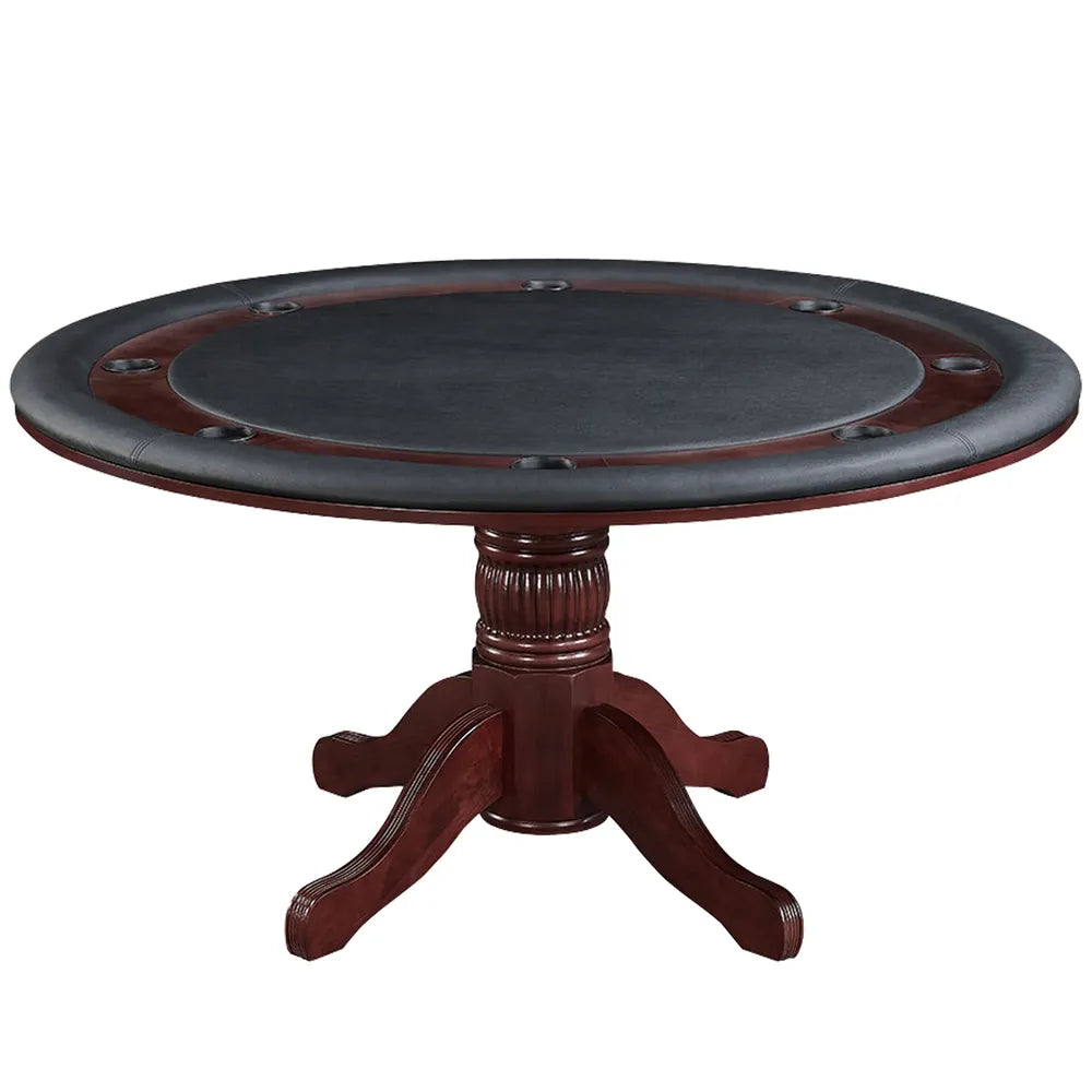 RAM Game Room GTBL60 ET 60-inch round 2-in-1 game table with padded rail and cup holders