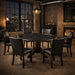 RAM Game Room GTBL60 CAP 60-inch round 2-in-1 game table set with chairs in cappuccino finish