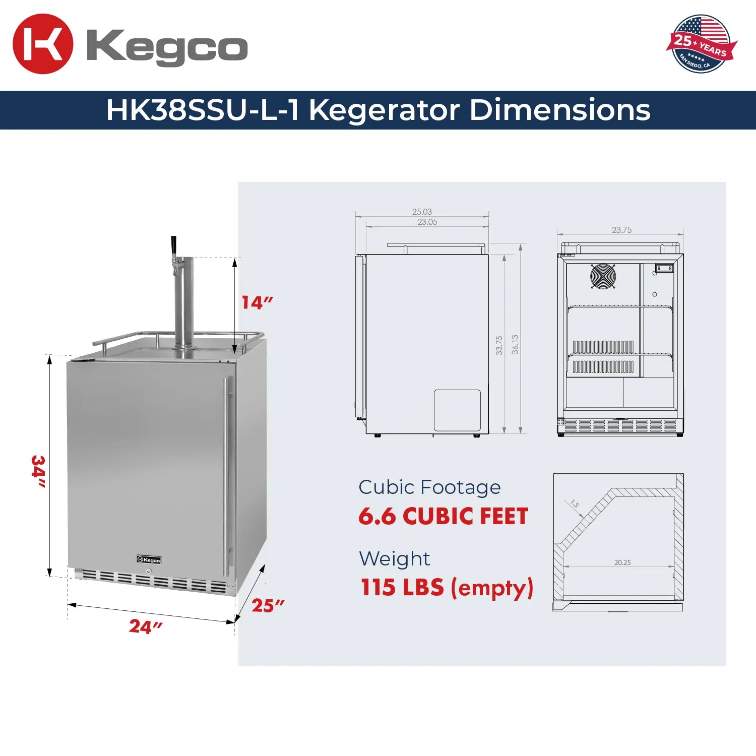 HK38 Dimensions using Stainless Steel Single Tap Left Hinge as example