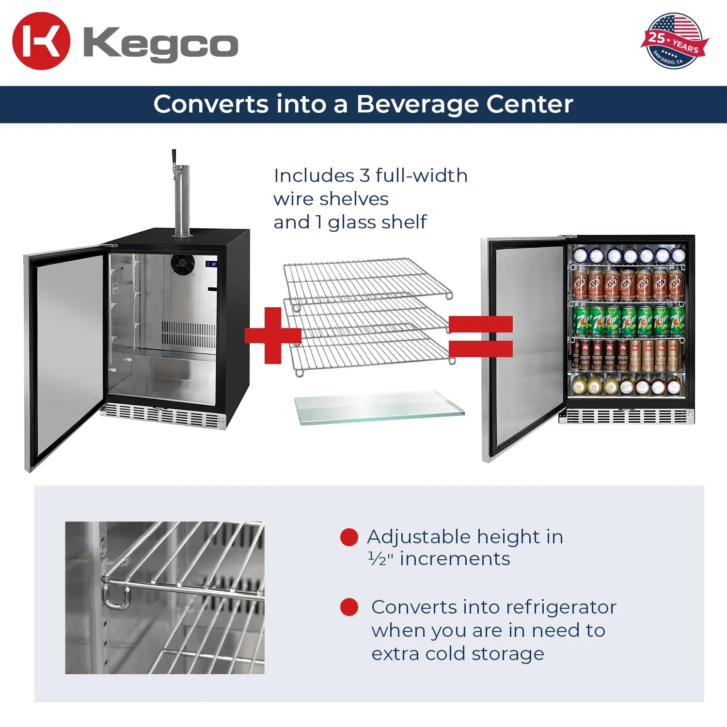 HK48 Beverage Center Conversion with Black Single Tap Left Hinge