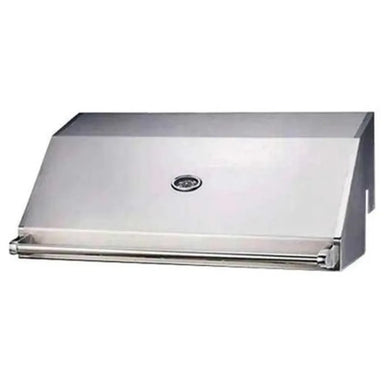 Sunstone Hood-5B 42-inch stainless grill hood replacement for SUN3B, angled front view with built-in thermometer and handle on white background.