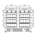 Internal dimension schematic for KingsBottle KBU190B2 dual zone beverage cooler showing shelf heights in millimeters.