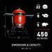 Kamado Joe KJ15041021 Dimensions and Capacity