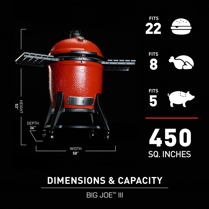 Kamado Joe KJ15041021 Dimensions and Capacity