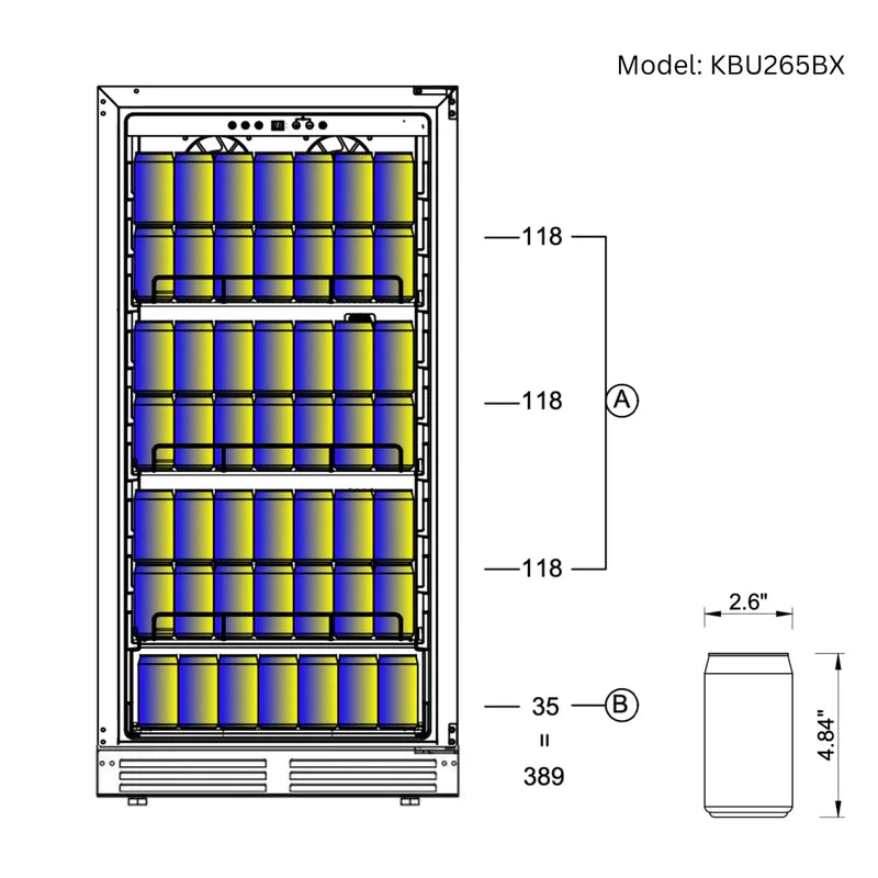 KingsBottle KBU265BX-FG LHH Storage