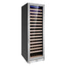 KingsBottle KBU425WX full-height wine fridge with stainless steel frame, right hinge door closed, showcasing modern design.